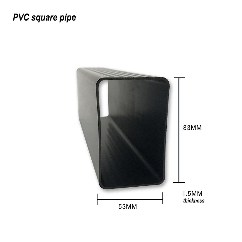 PVC Hollow Square Square Tubo de plástico rectangular PVC Perfiles de extrusión de tubería cuadrada